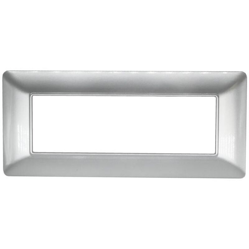 foto del prodotto placca in tecnopolimero silver compatibile con serie bticino matix 3 - 4 - 7 moduli - numero moduli 7 moduli