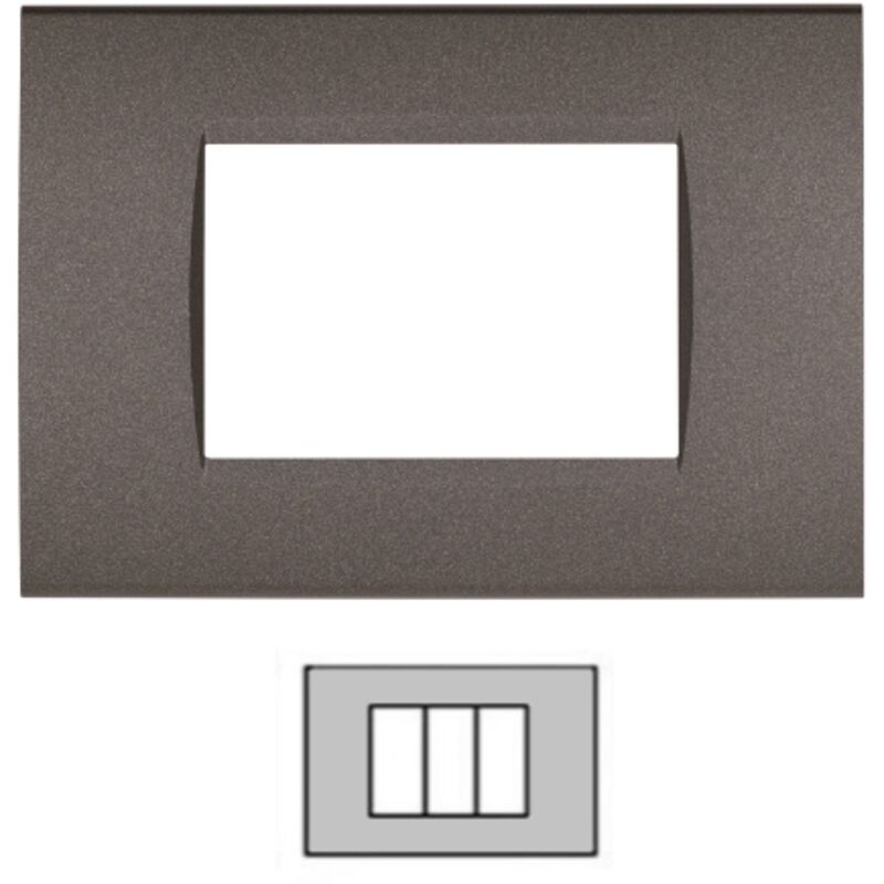 foto del prodotto placca in tecnopolimero testa di moro compatibile con serie bticino living 3 - 4 - 7 moduli - numero moduli: 3 moduli