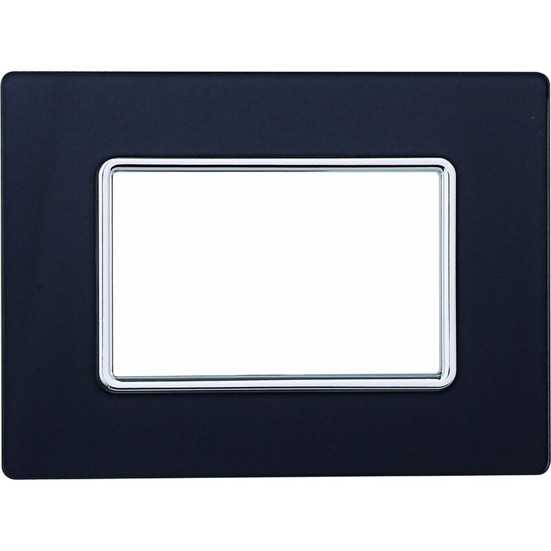 foto del prodotto placca in vetro 3 posti colore acciaio scuro serie solar compatibile matix