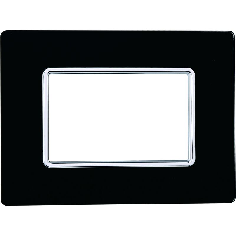 foto del prodotto placca in vetro 3 posti colore nero serie solar compatibile matix