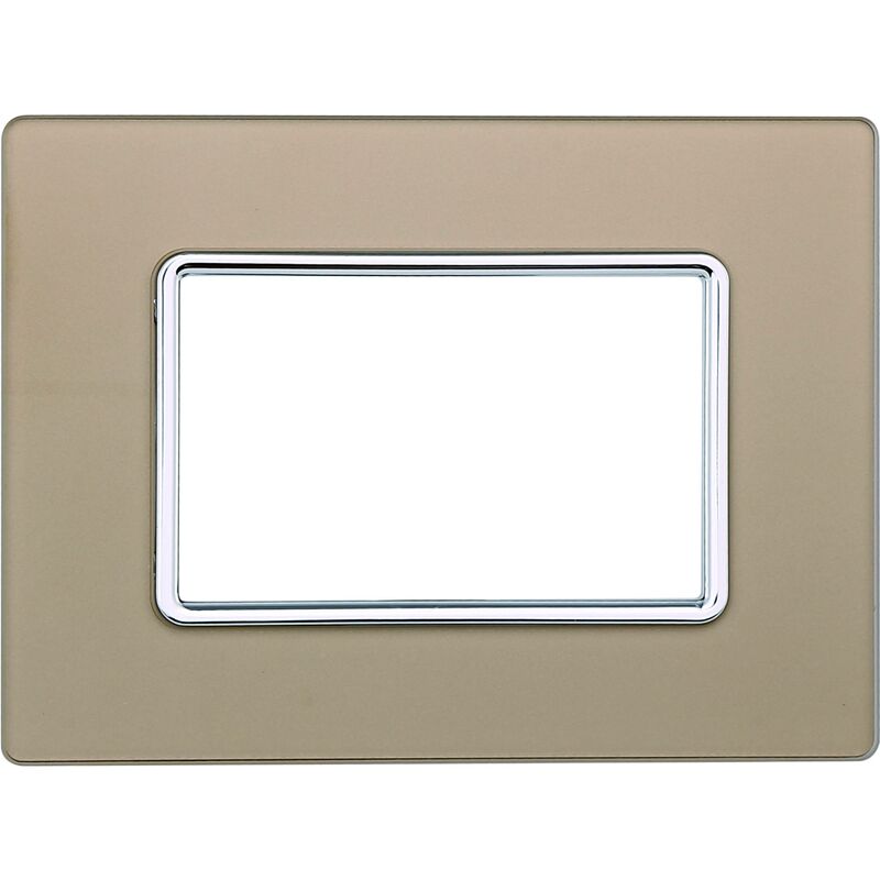 foto del prodotto placca in vetro 3 posti colore oro serie solar compatibile matix