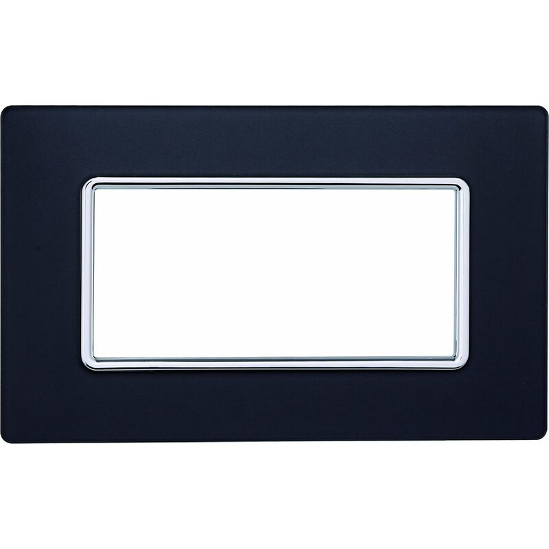 foto del prodotto placca in vetro 4 posti colore acciaio scuro serie solar compatibile matix