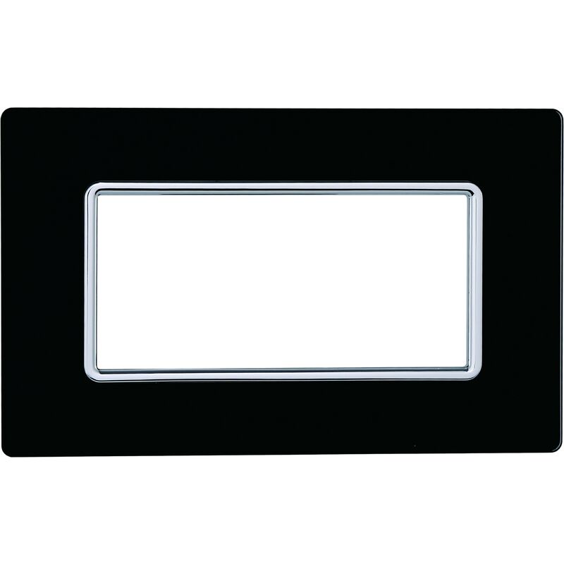 foto del prodotto placca in vetro 4 posti colore nero serie solar compatibile matix