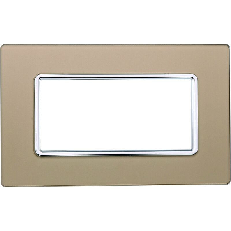 foto del prodotto placca in vetro 4 posti colore oro serie solar compatibile matix