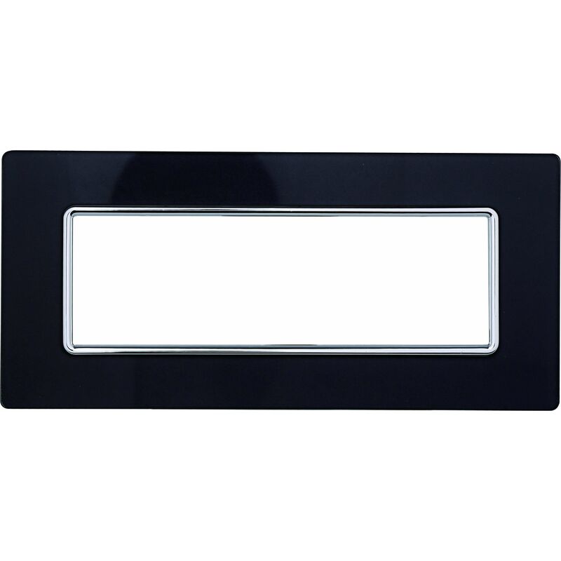 foto del prodotto placca in vetro 6 posti colore acciaio scuro serie solar compatibile matix