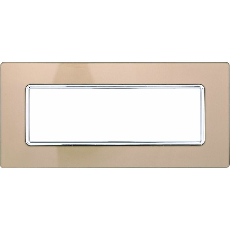 foto del prodotto placca in vetro 6 posti colore oro serie solar compatibile matix