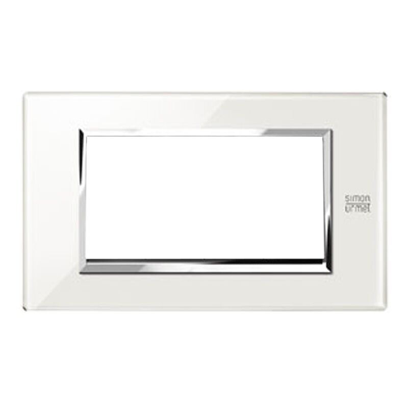 foto del prodotto placca in vetro urmet simon exp bianco neve 4 moduli 13004.bn