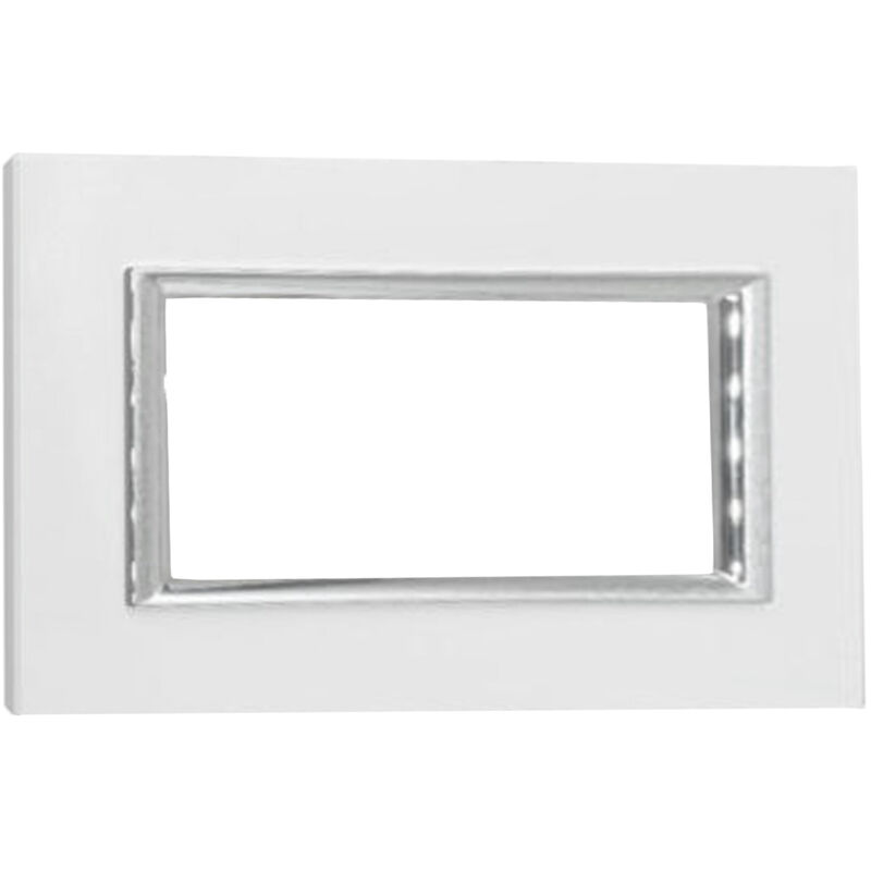 foto del prodotto placca interruttore 4 moduli copri placchetta bianca copripresa c4804 wht
