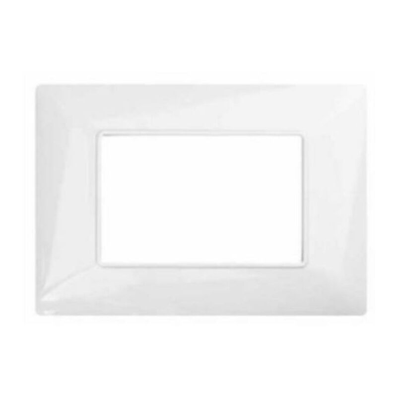 foto del prodotto placca joy 3 moduli compatibile con bticino matix am4803bbn bianco - m8003-01