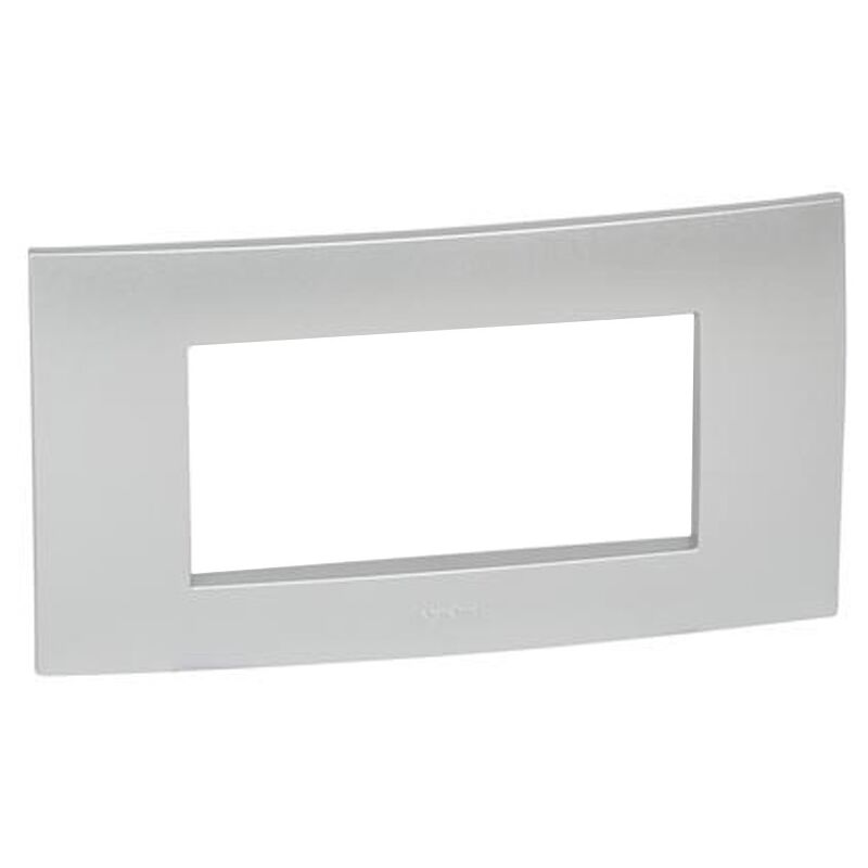 foto del prodotto placca legrand vela quadra grigio metallizzato 4 moduli 685747