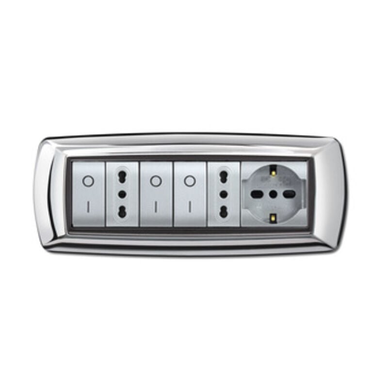 foto del prodotto placca life mod. living plastica cromo 7p