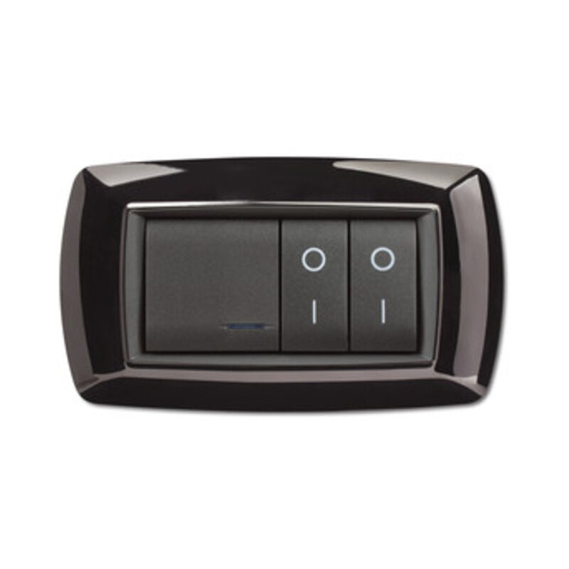 foto del prodotto placca life mod. living plastica nero 4p