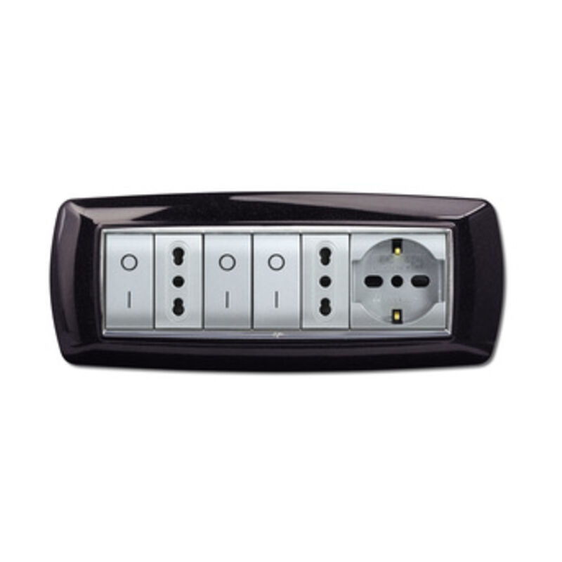 foto del prodotto placca life mod. living plastica nero gl. 7p
