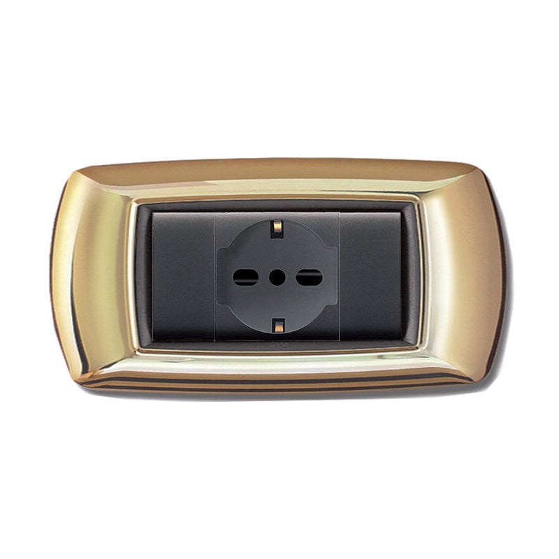 foto del prodotto placca life mod. living plastica oro 4p