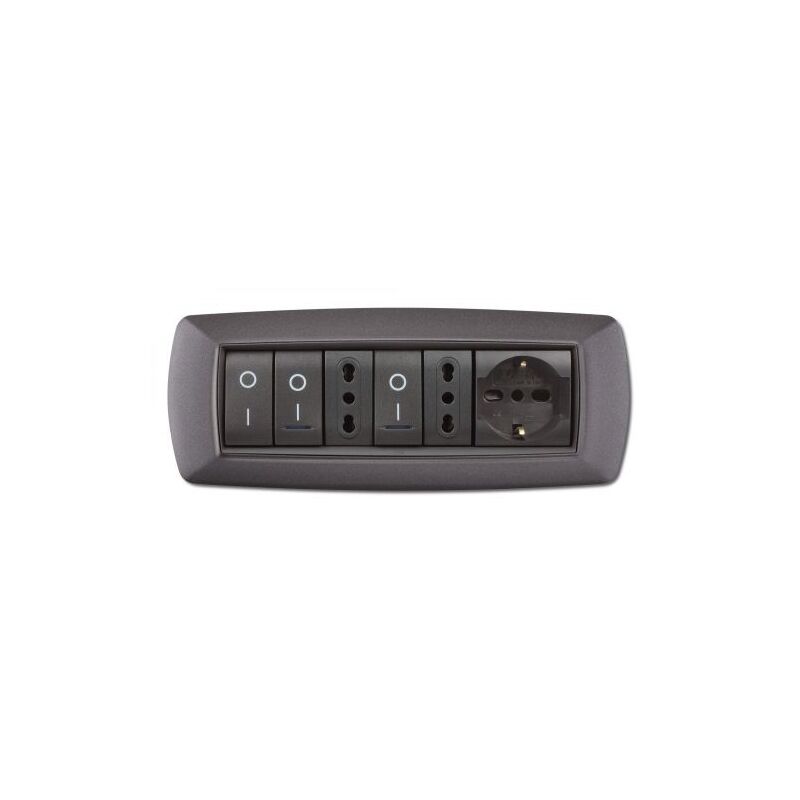 foto del prodotto placca life mod. living vulc.grigio chiaro 7p