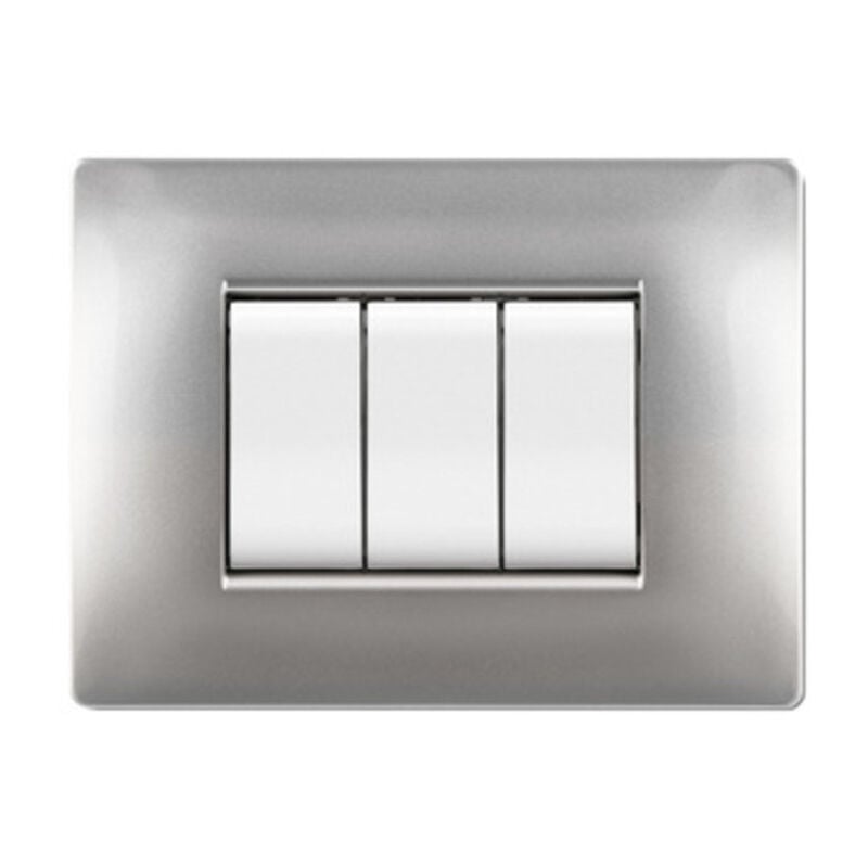 foto del prodotto placca life q mod.living plas.alluminio ch.3p. prezzo per 1 pezzo.