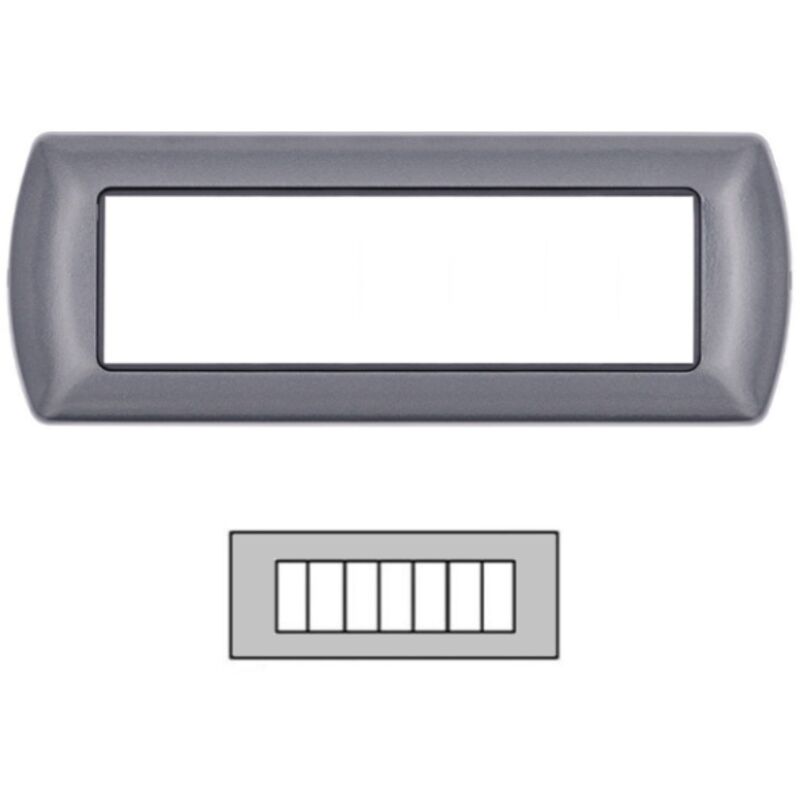 foto del prodotto placca living international 7 posti - nero antracite in metallo - compatibile
