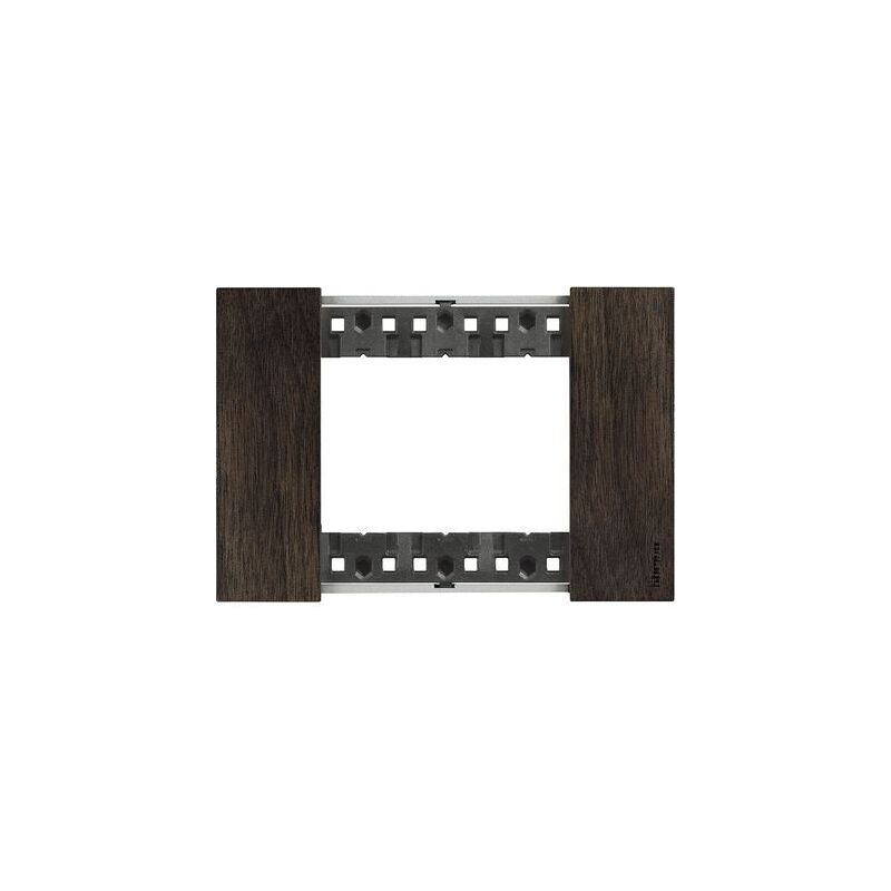 foto del prodotto placca living now 3 moduli noce