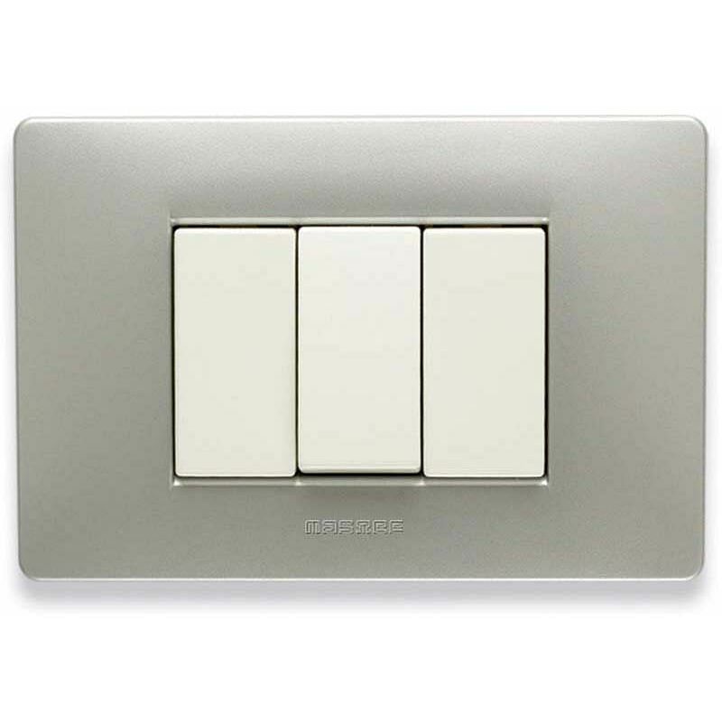 foto del prodotto placca master mix 3 posti grey moon in tecnopolimero 21mx253