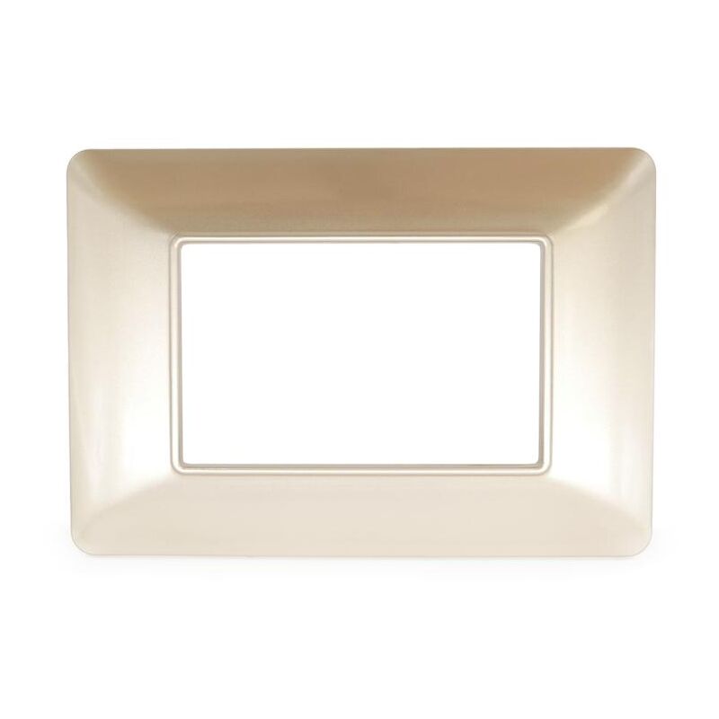 foto del prodotto placca matix placchetta interruttori compatibile bticino 3m 4m 6m moduli posti vari colori oro chiaro,3 posti
