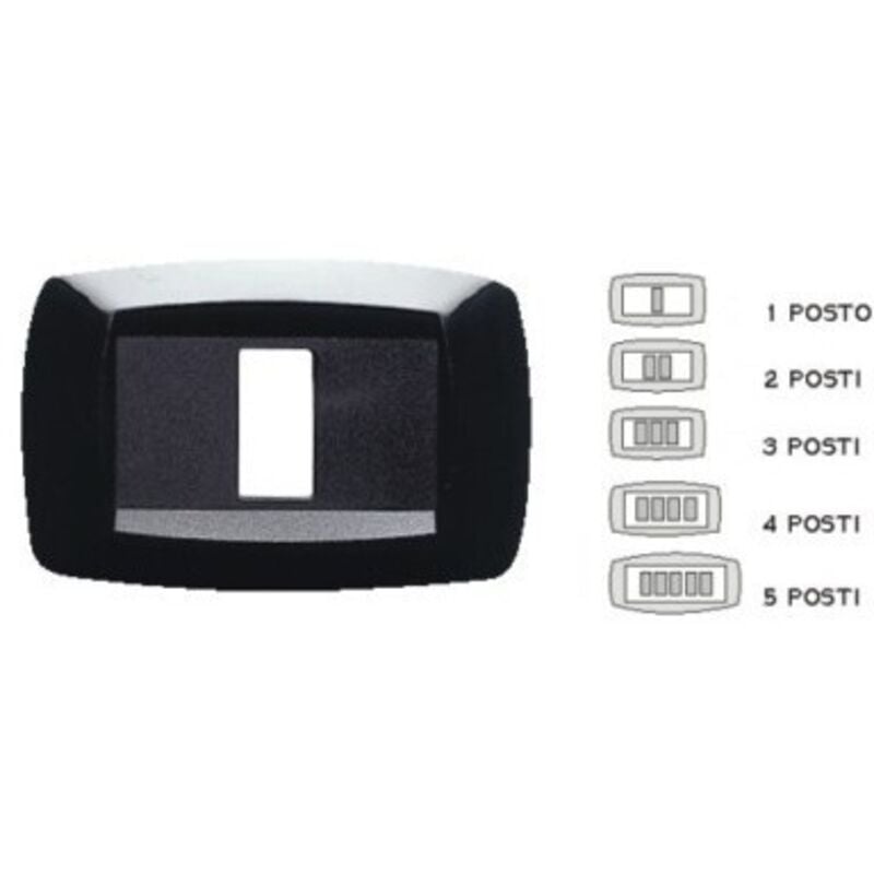 foto del prodotto placca mod 4 posti nero master cod. md204 