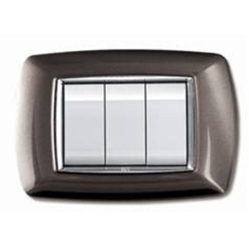 foto del prodotto placca mylife 3 mod. alluminio notte elettrocanali cod. ecl2983an 