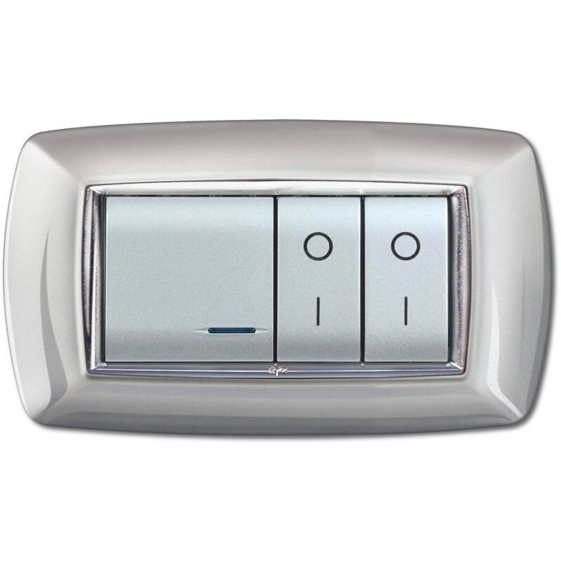 foto del prodotto placca mylife 4 mod. alluminio chiaro ( elettrocanali cod. ecl2984ac )