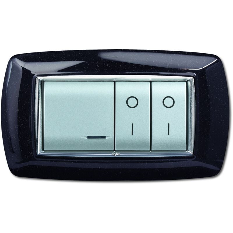foto del prodotto placca mylife 4 mod. nero glittering elettrocanali cod. ecl2984ng 