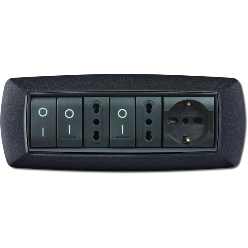 foto del prodotto placca mylife 7 mod. vulcano grigio notte elettrocanali cod. ecl2987v gn 