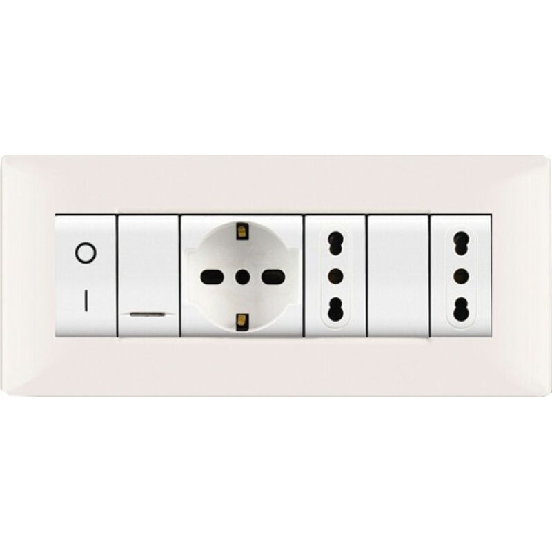 foto del prodotto placca mylife q 7 moduli bianco elettrocanali cod. ecl2887wh 