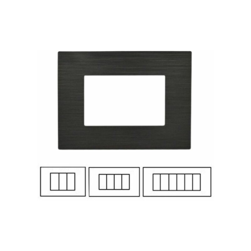 immagine 0 del prodotto placca nero satinato 3 posti matix compatibile 3 posti
