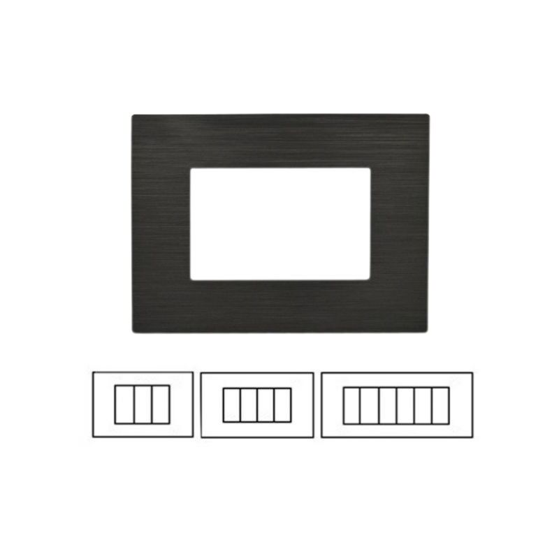foto del prodotto placca nero satinato 4 posti matix compatibile 4 posti