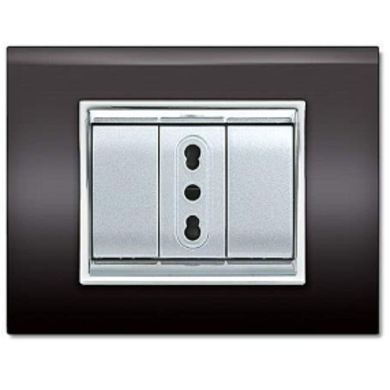 foto del prodotto placca newprestige 7 moduli nero elettrocanali cod. ecl3087n 