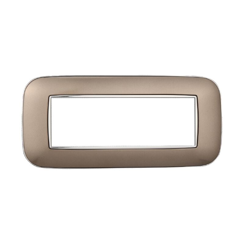 foto del prodotto placca orbis colore bronzo compatibile con serie bticino axolute 3 4 6 moduli ettroit an91 numero moduli 6 moduli