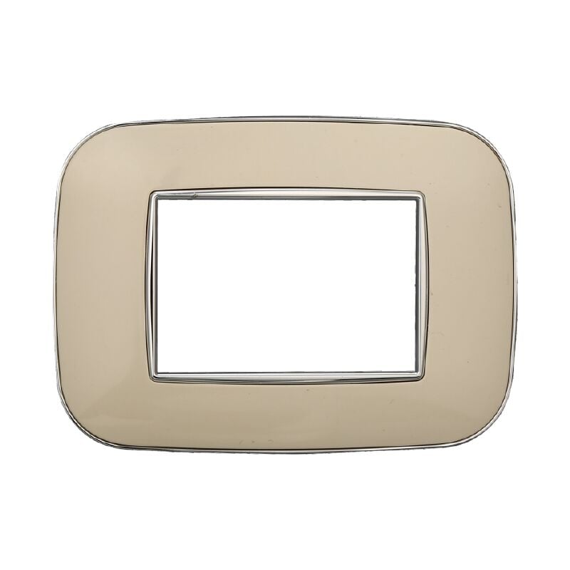 foto del prodotto placca orbis colore sabbia compatibile con serie bticino axolute 3 4 6 moduli ettroit an91 numero moduli 3 moduli