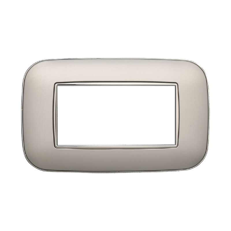 foto del prodotto placca orbis colore silver compatibile con serie bticino axolute 3 - 4 - 6 moduli ettroit an91 - numero moduli 4 moduli