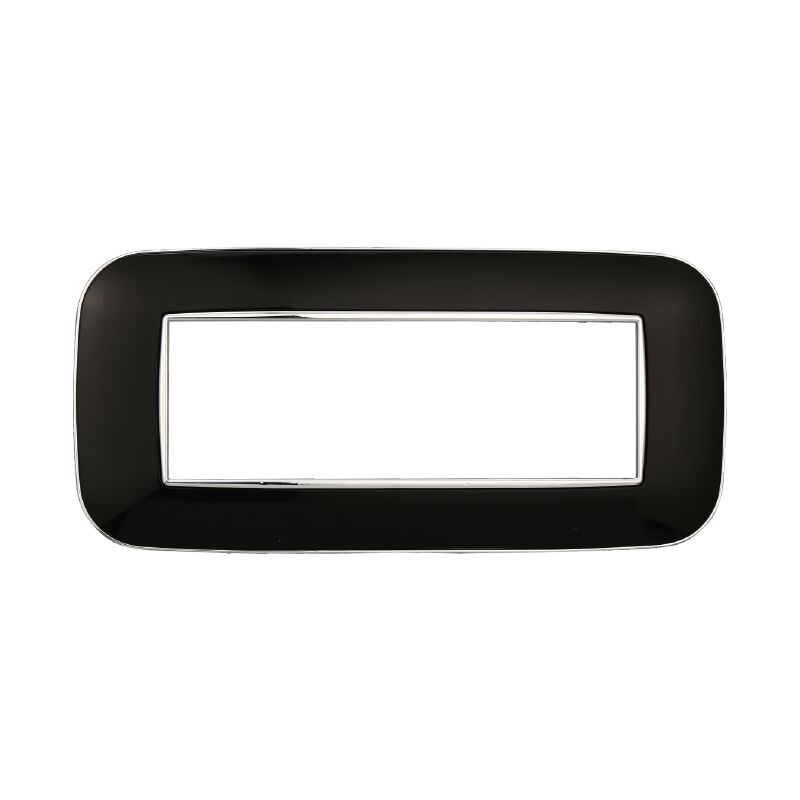 foto del prodotto placca orbis, serie moon, 6 moduli, plastica, nero, compatibile con serie bticino axolute ettroit an91602