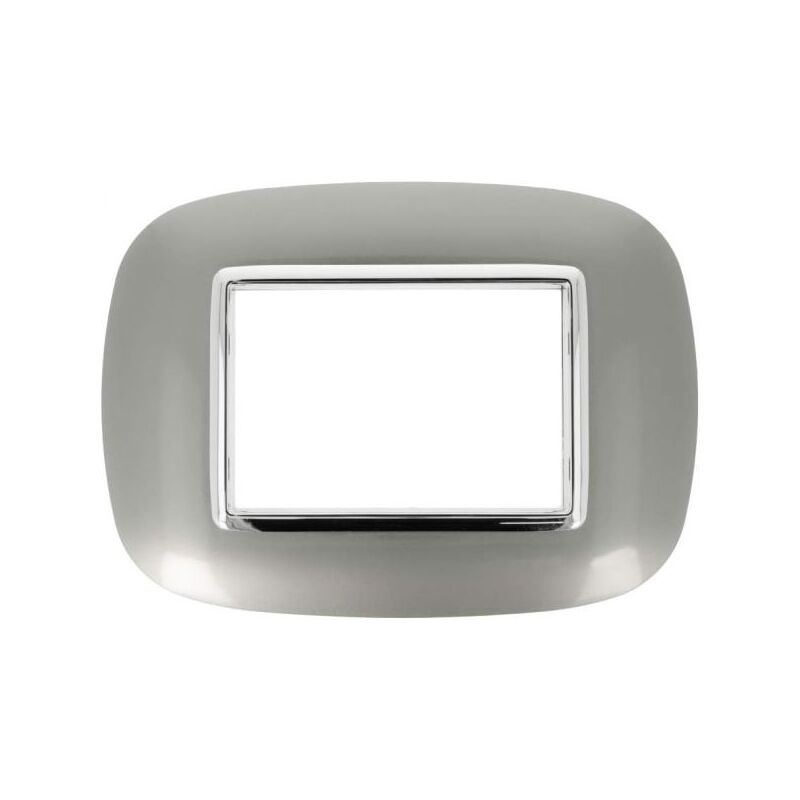 foto del prodotto placca oval 503 3m moduli silver compatibile con bticino axolute