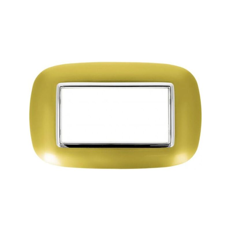 foto del prodotto placca oval 504 4 moduli oro lucido compatibile con bticino axolute