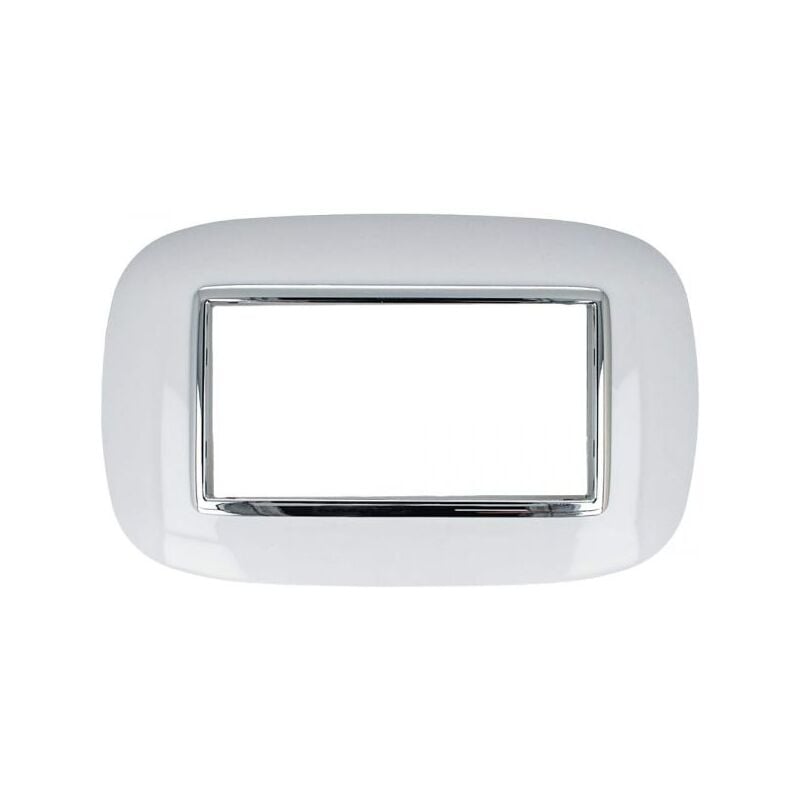 foto del prodotto placca oval 504 4m moduli bianco compatibile con bticino axolute
