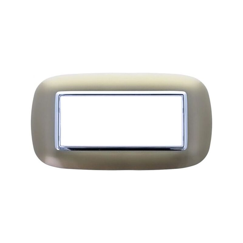 foto del prodotto placca oval 506 6 moduli titanio compatibile con bticino axolute
