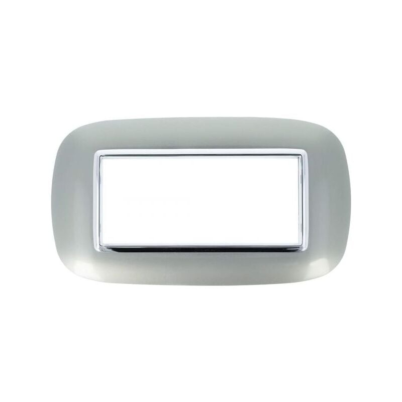 foto del prodotto placca oval 506 6m silver compatibile con bticino axolute