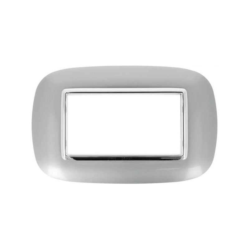 foto del prodotto placca oval evolution 504 4m cromo lucido compatibile con bticino axolute