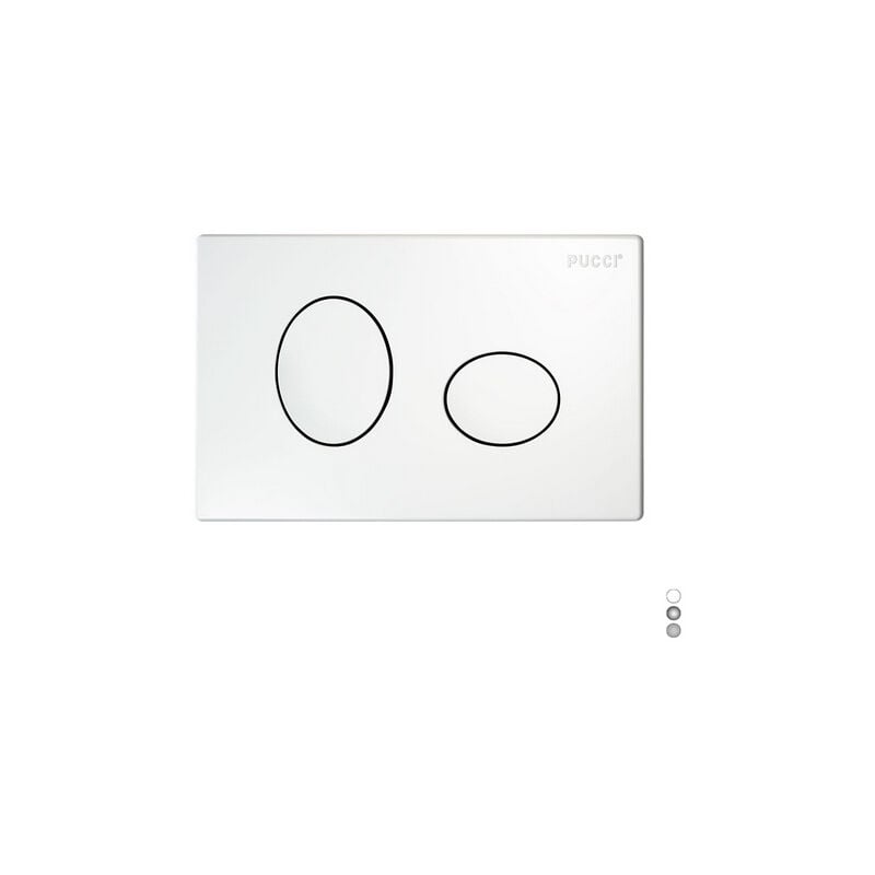 foto del prodotto placca per cassetta incasso pucci eco 2 pulsanti ellisse mod.2014 cromo pucci