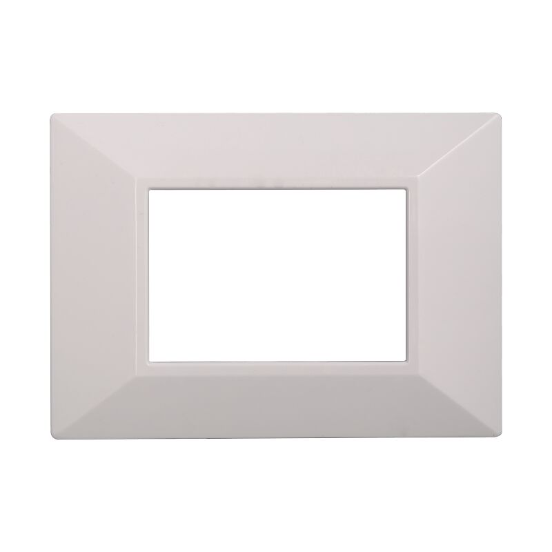foto del prodotto placca piramide, serie moon, 3 moduli, plastica, bianco, compatibile con serie bticino axolute ettroit an90301