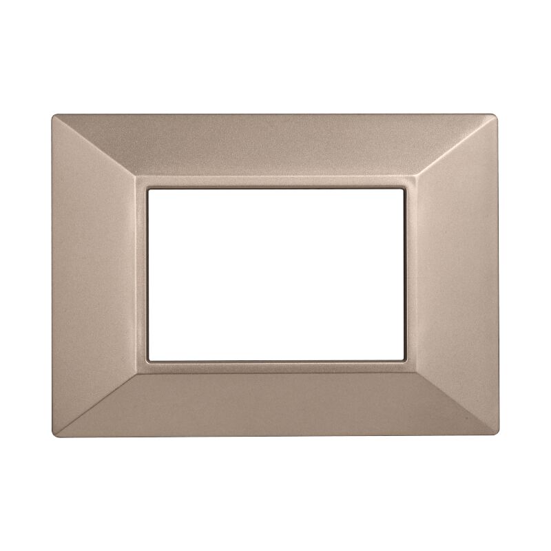 foto del prodotto placca piramide, serie moon, 3 moduli, plastica, bronzo, compatibile con serie bticino axolute ettroit an90310