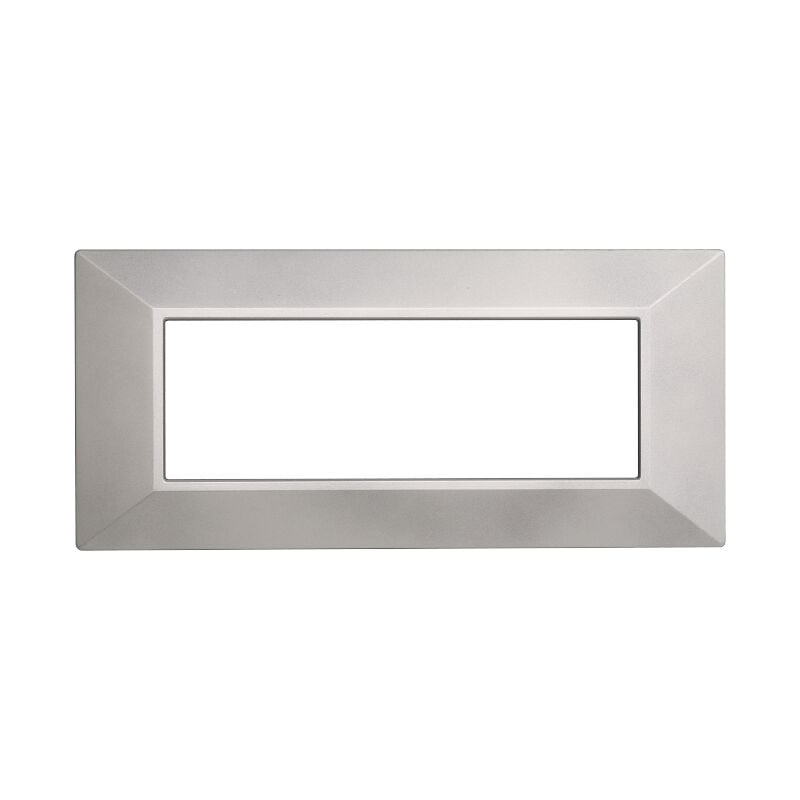 immagine 0 del prodotto placca piramide, serie moon, 6 moduli, plastica, argento, compatibile con serie bticino axolute ettroit an90606