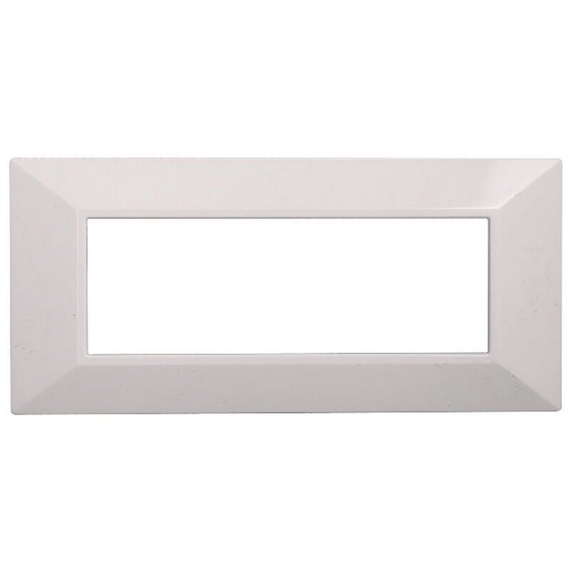 foto del prodotto placca piramide, serie moon, 6 moduli, plastica, bianco, compatibile con serie bticino axolute ettroit an90601
