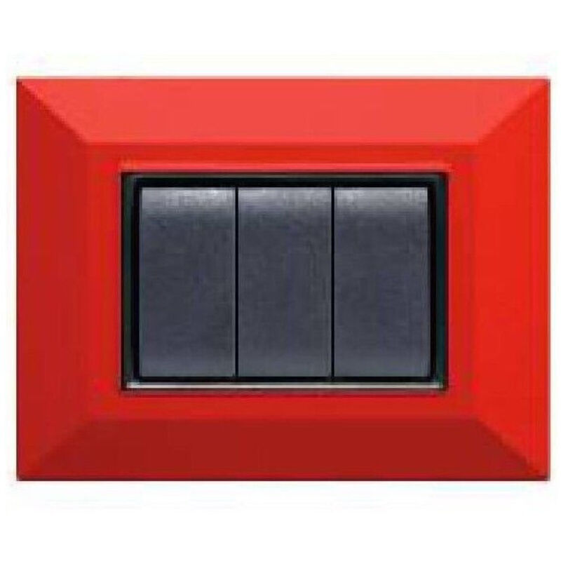 foto del prodotto placca placchetta placchette compatibili per serie axolute bticino colorate sq rosso 7 fori trade shop traesio