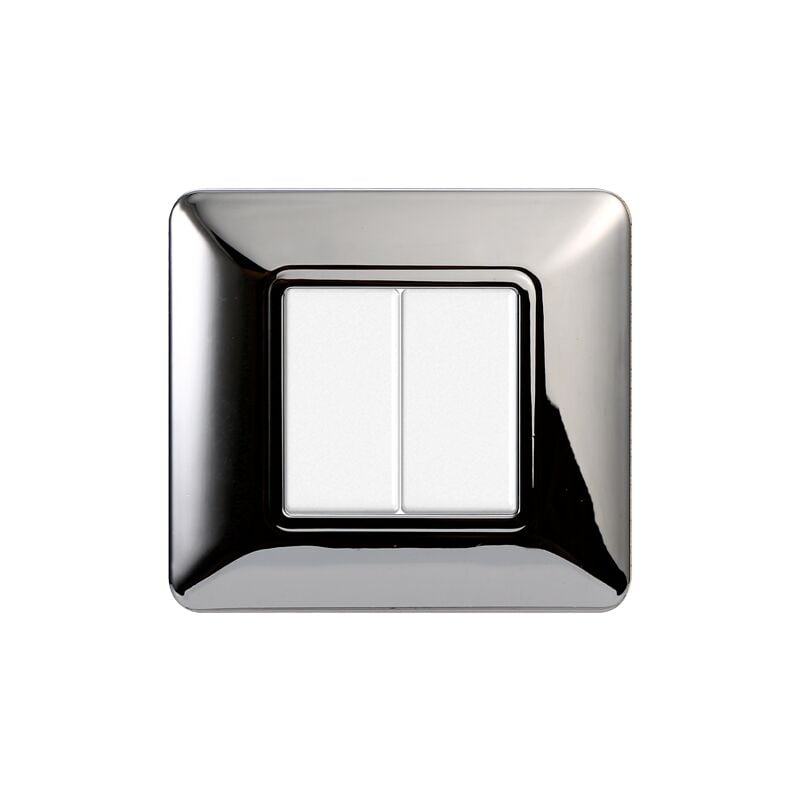 foto del prodotto placca plastica 2p cromato lucido compatibile matix bticino mt83213 ettroit